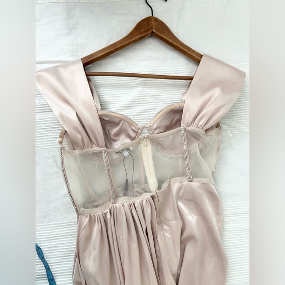 Fashion Nova Unapologetic Satin Gown in Champagne - Picture 10 of 16